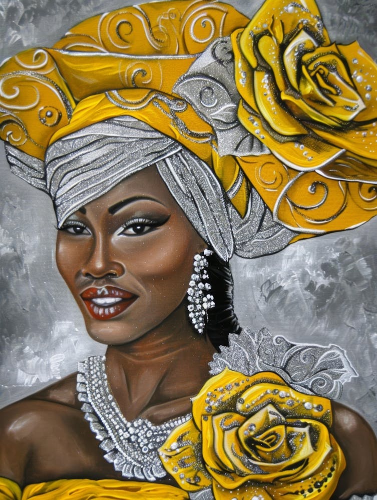 Afrikanische Frau in Gelb