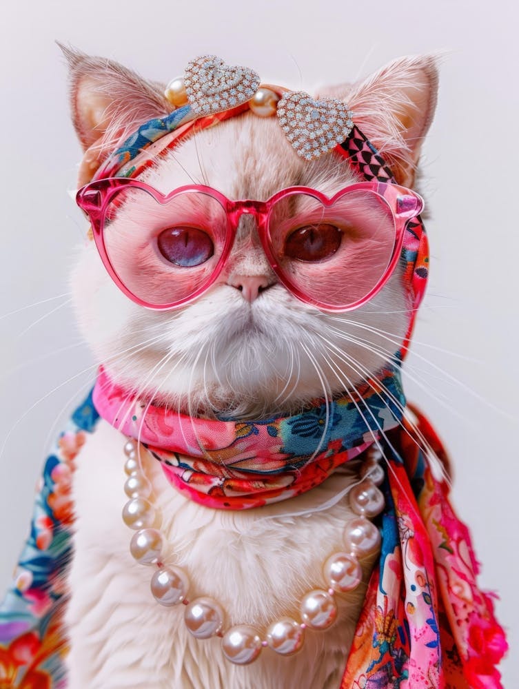 Katze mit Brille 1