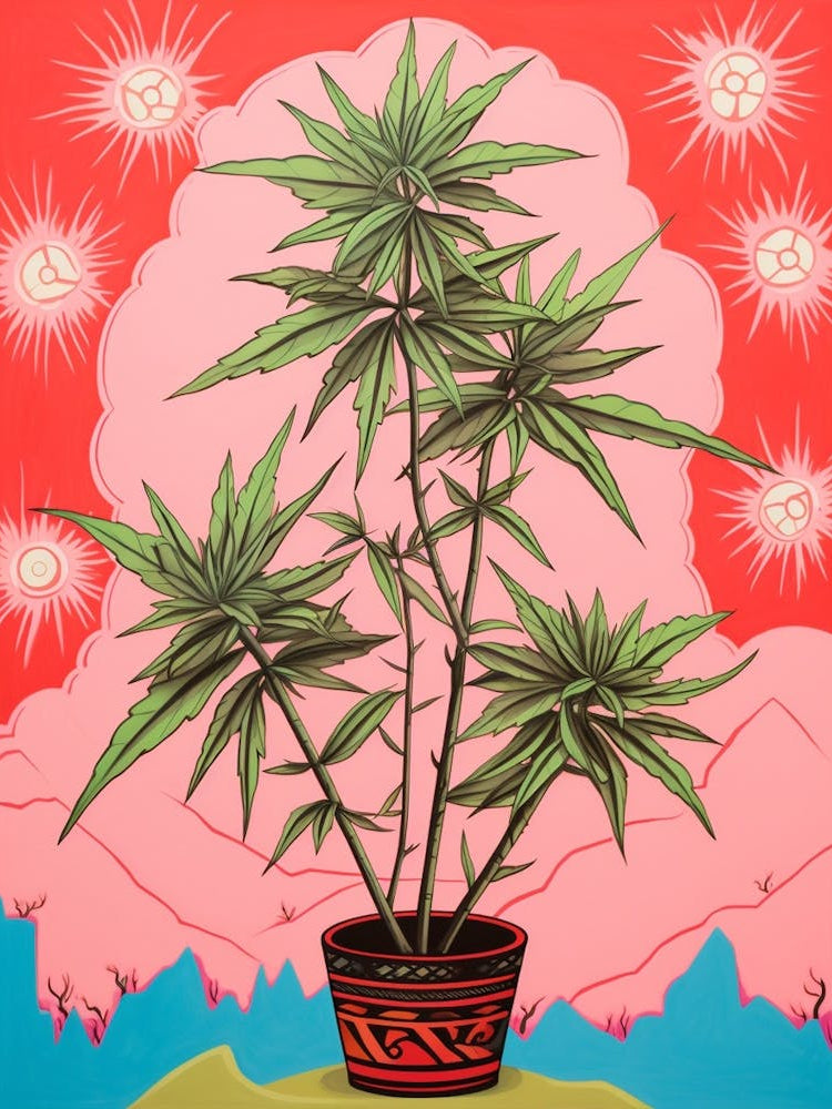 Pink And Red Plant Illustration Dracaena 1