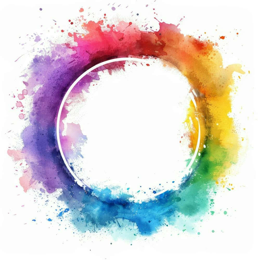 Rainbow Watercolor Splatter