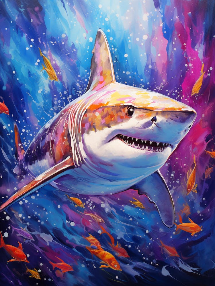  A Tiger Shark Vibrant Paint Splash 1
