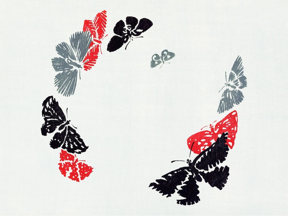 Birds From Momoyogusa –Flowers Of A Hundred Generations, Kamisaka Sekka (5)