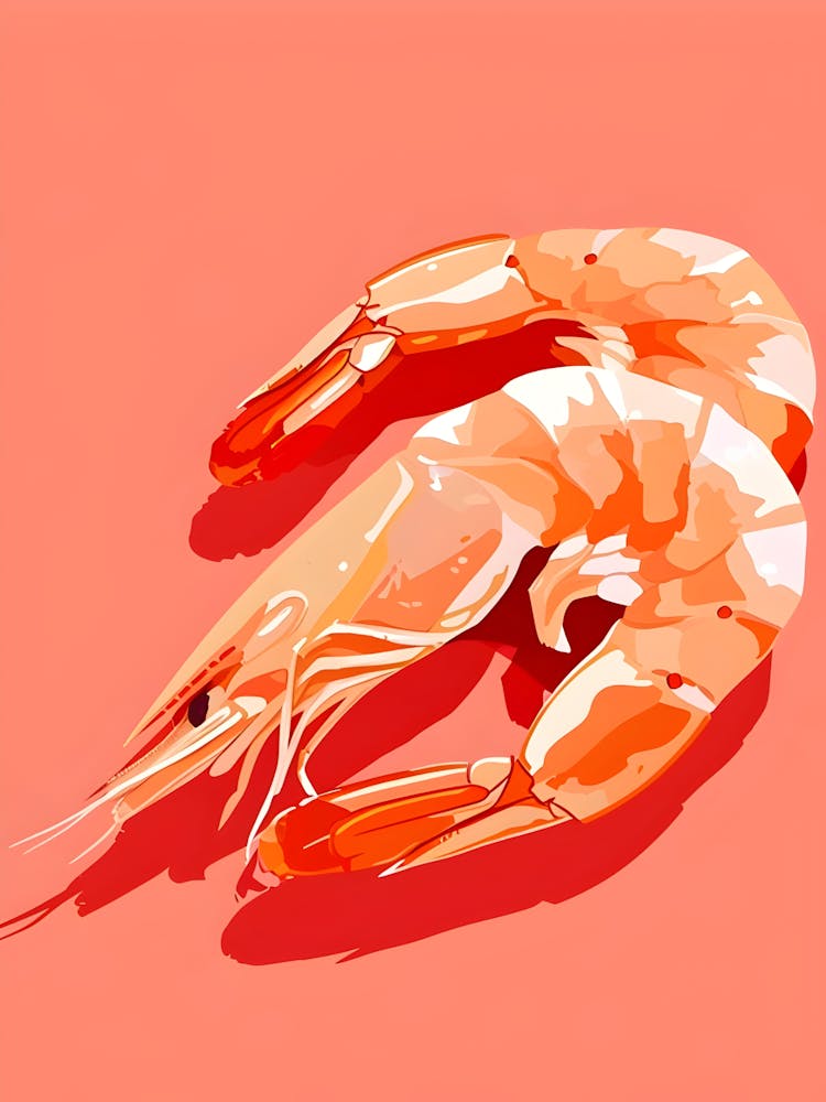 Shrimp On A Pink Background