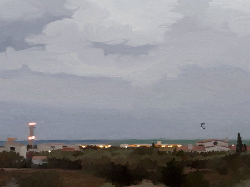 Bewölkte Abendlandschaft