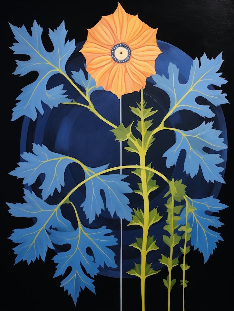 Delphinium 3 Hilma Af Klint Inspired Flower Illustration