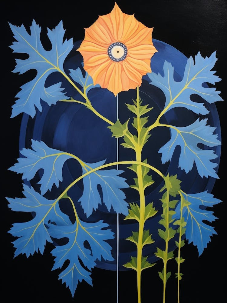 Delphinium 3 Hilma Af Klint Inspired Flower Illustration