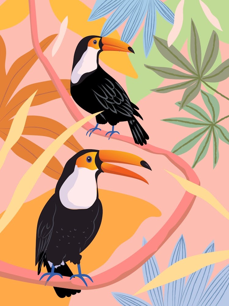 Toucans On A Branch