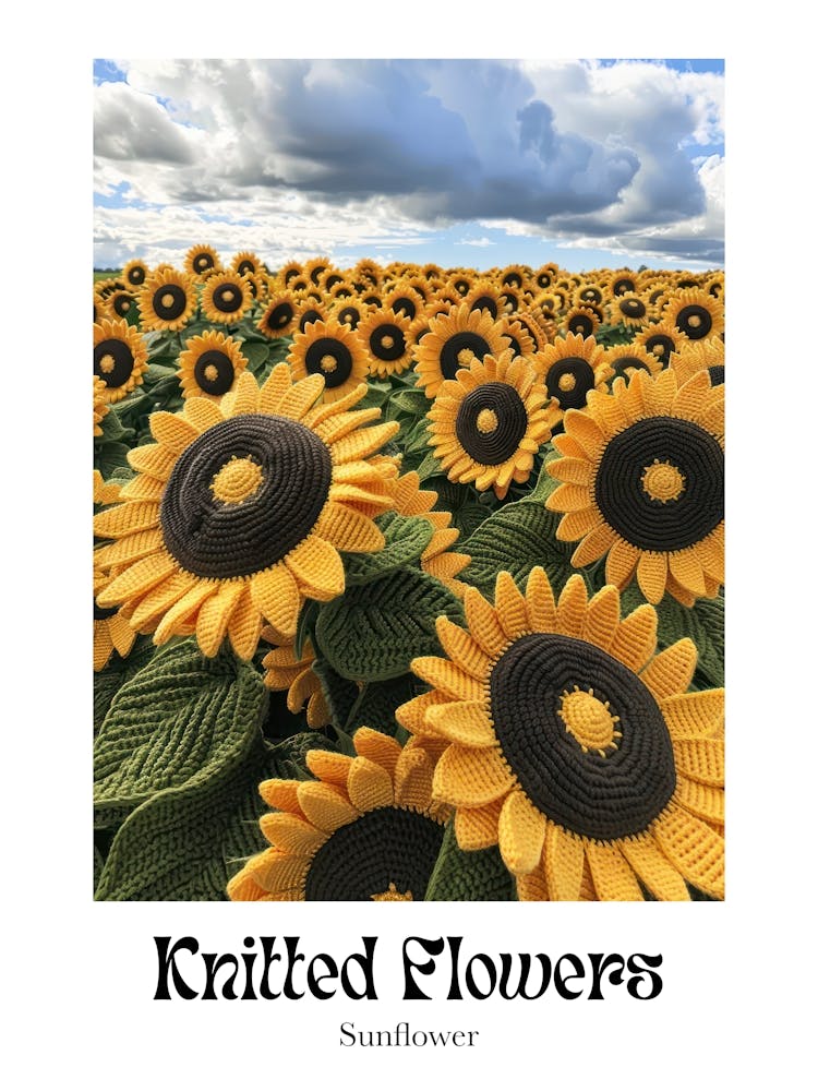 Knitted Flowers Sunflower 5