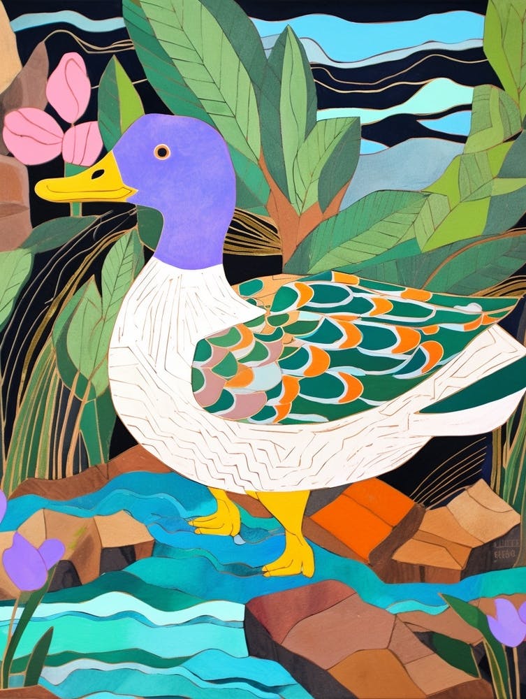Maximalist Animal Painting Duck 1