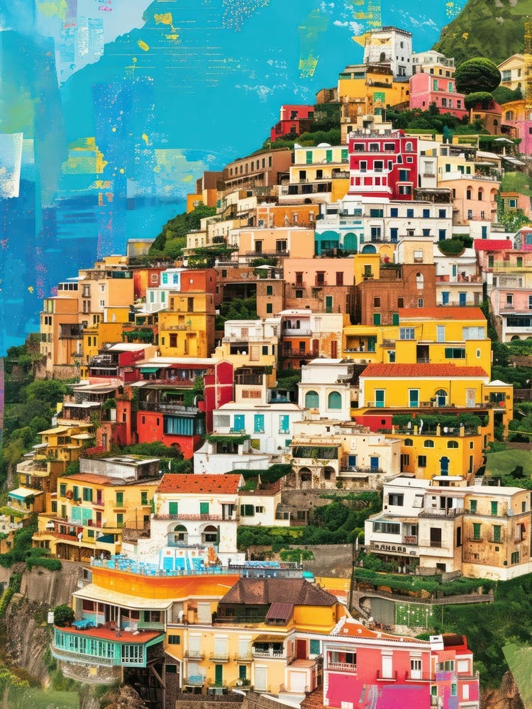 Positano   Retro Collage Style 4