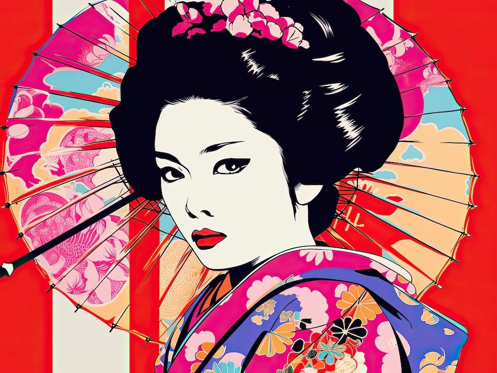 Geisha-Gesicht Pop-Art 1