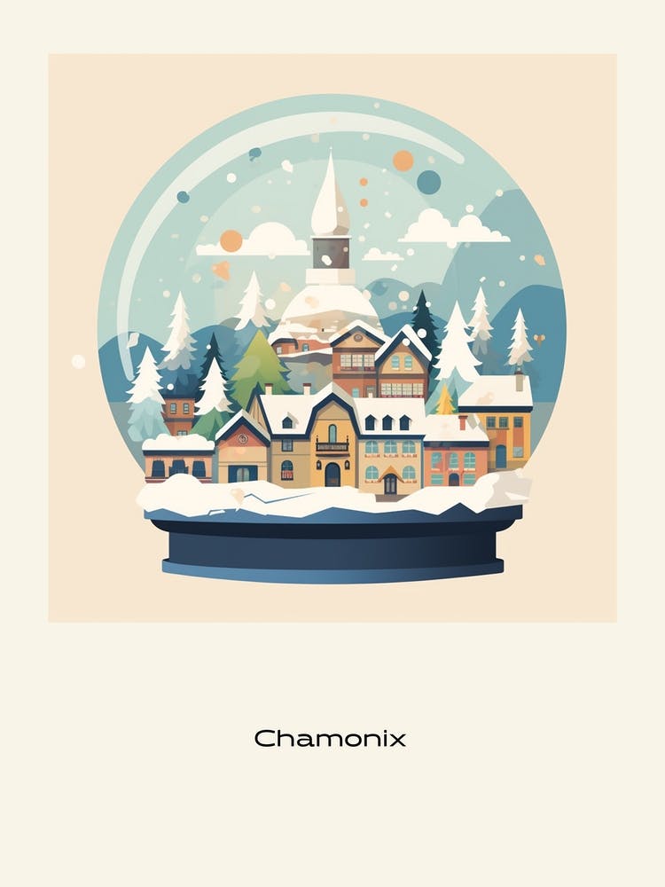 Chamonix France 2 Snowglobe Poster