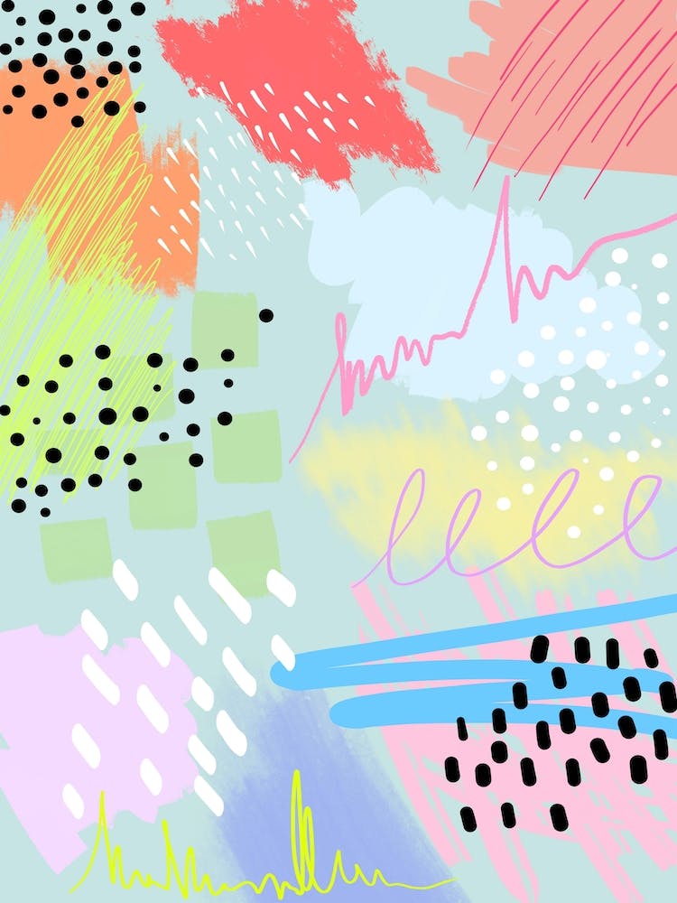 Pastel Rainbow Abstract Painting 1