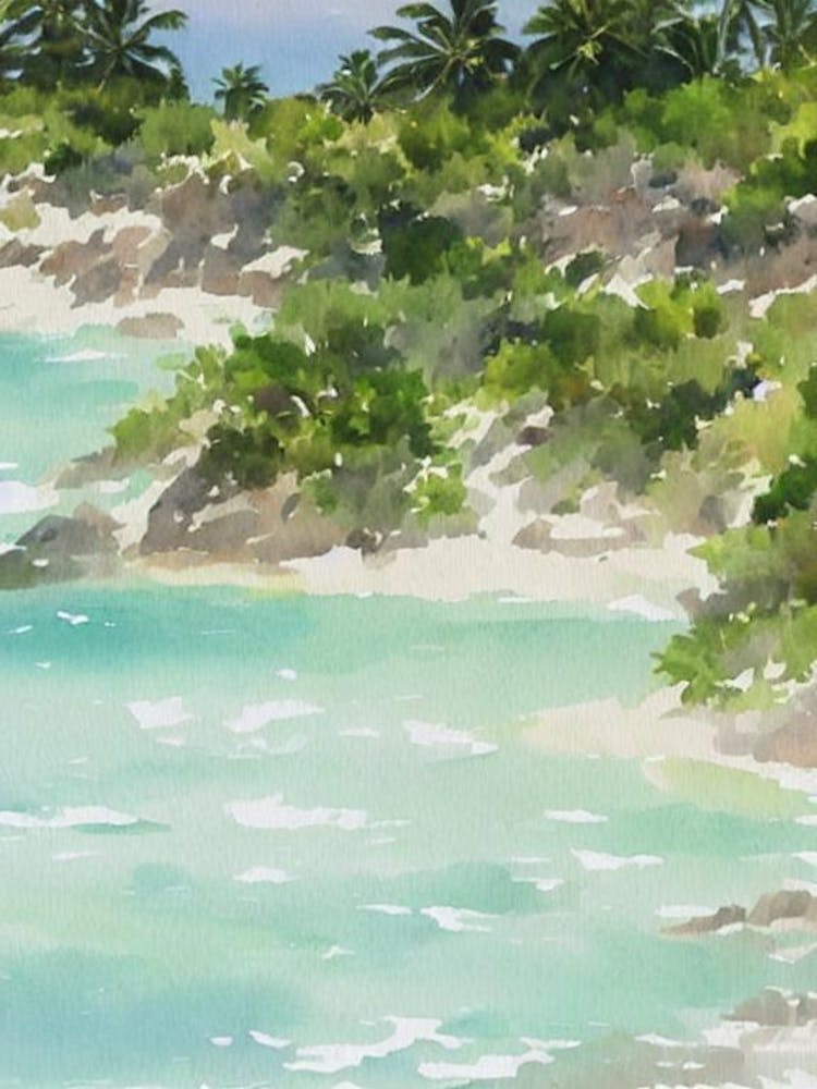 Tulum National Park Mexico Water Colour Poster