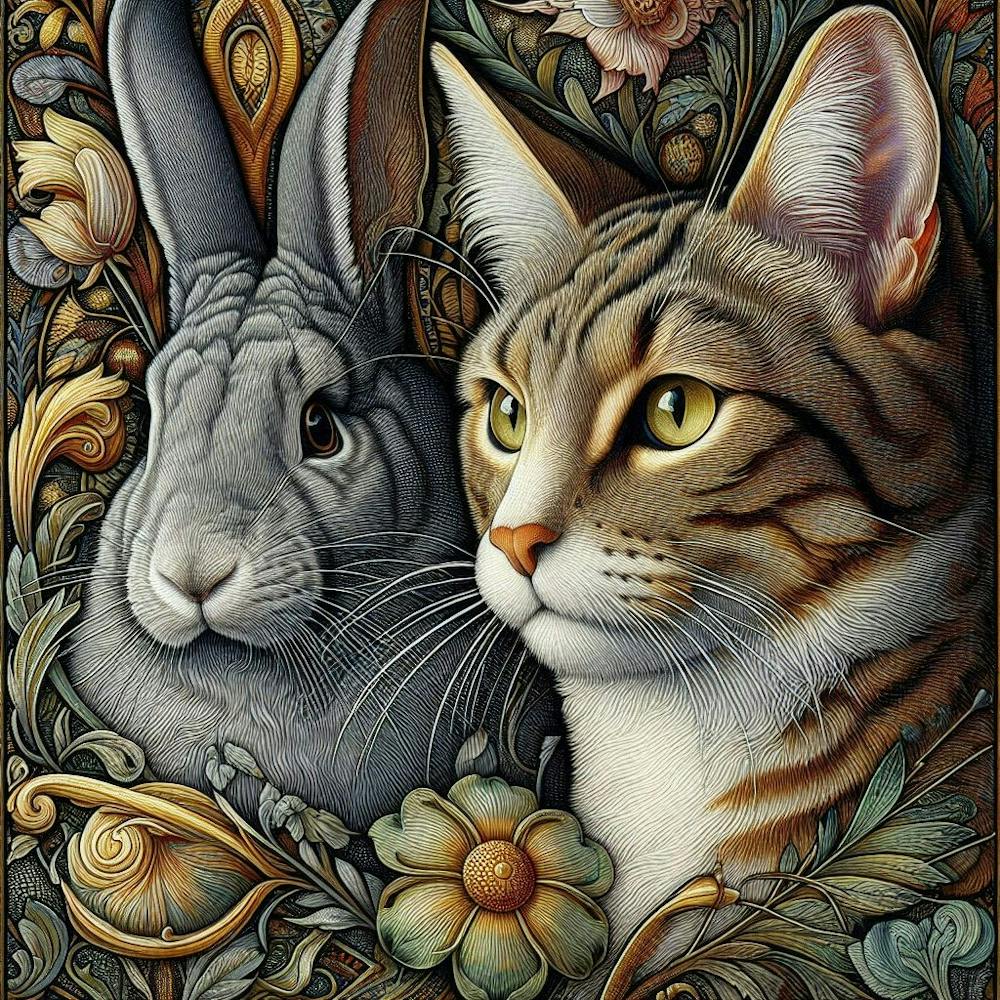 william morris Cat And Rabbit