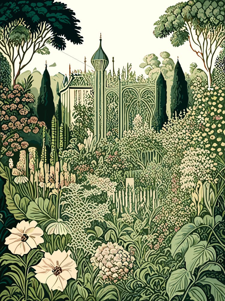 Mirabell Palace Gardens, Austria Vintage Botanical