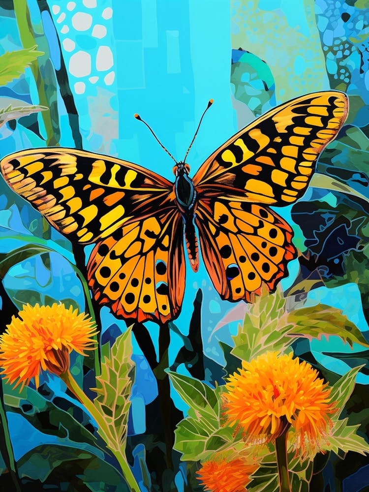 Pop Art Pearl Bordered Fritillary Butterfly 4