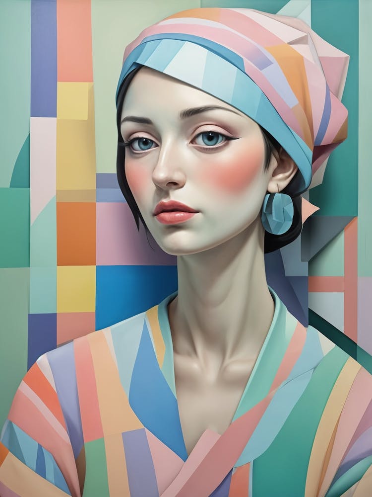 Colourful Abstract Portrait Of A Woman no1