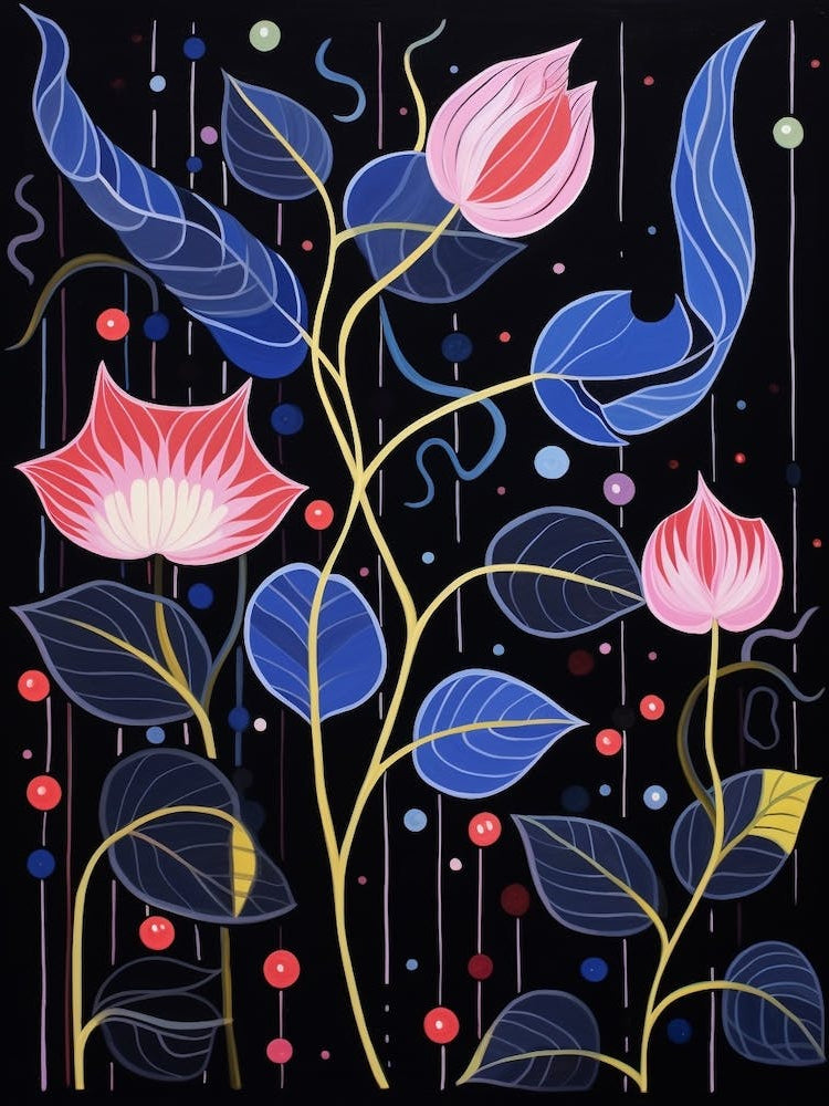 Moonflower 1 Hilma Af Klint Inspired Flower Illustration