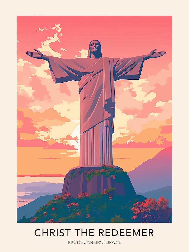Christ The Redeemer Rio De Janeiro Brazil Travel Poster