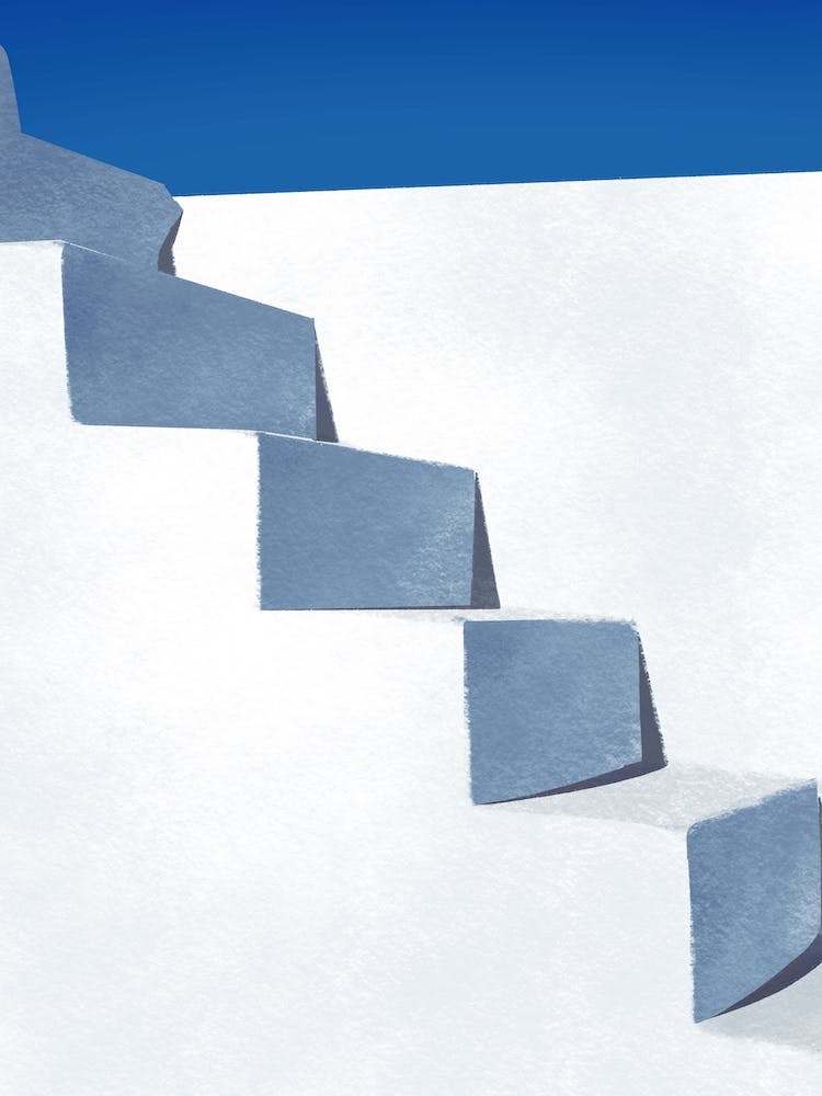 Limewashed Steps Santorini