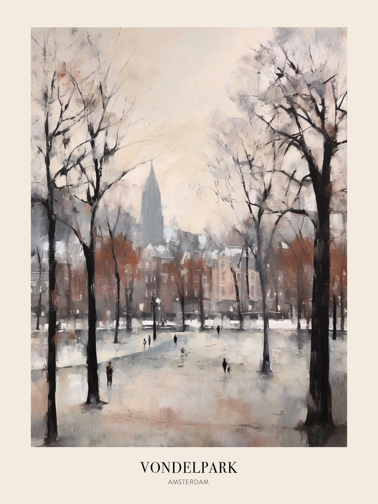 Winter City Park Poster Vondelpark Amsterdam 4