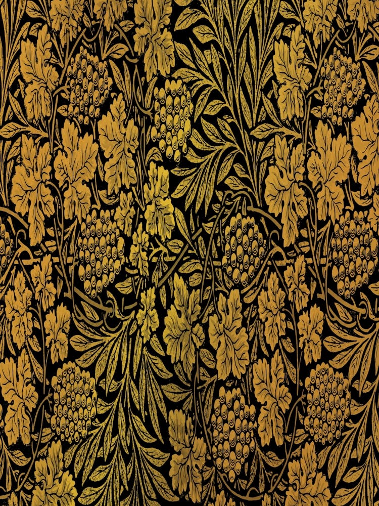 Gold And Black Floral Pattern