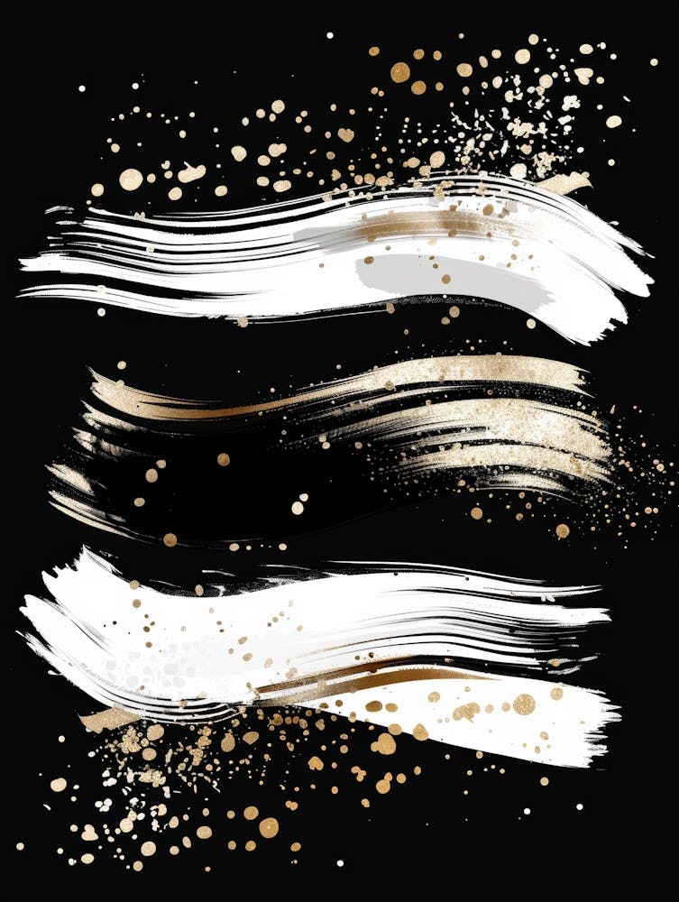 Gold Brush Strokes On Black Background
