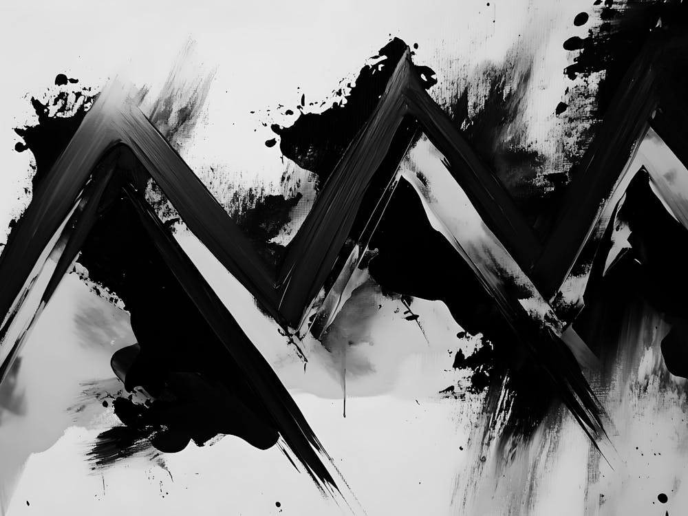 Black And White Abstract Painting 25