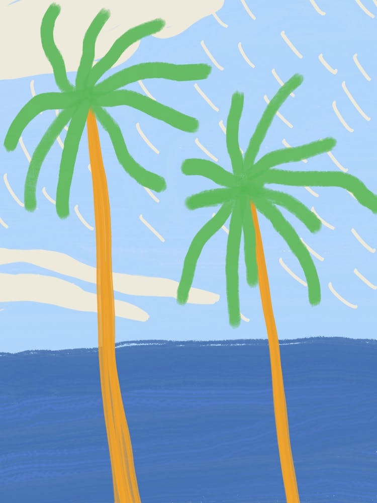 Palm Trees On The Beach
