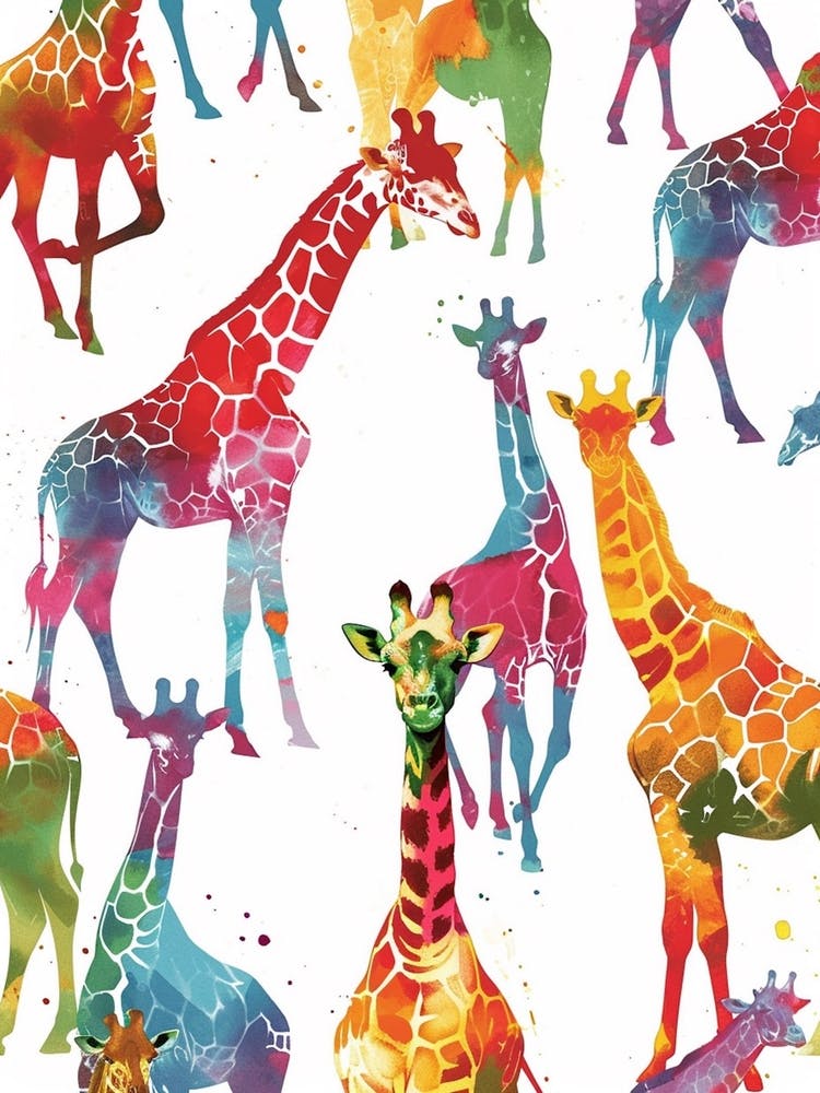 Giraffen-Aquarellmuster 3