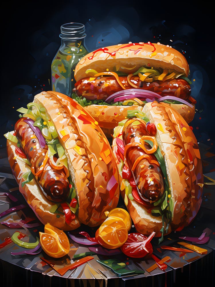 Modern Hotdog Art Creative Culinary Delights