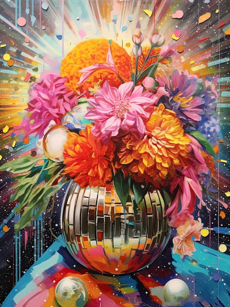 Disco Ball And Peonies Still Life 5