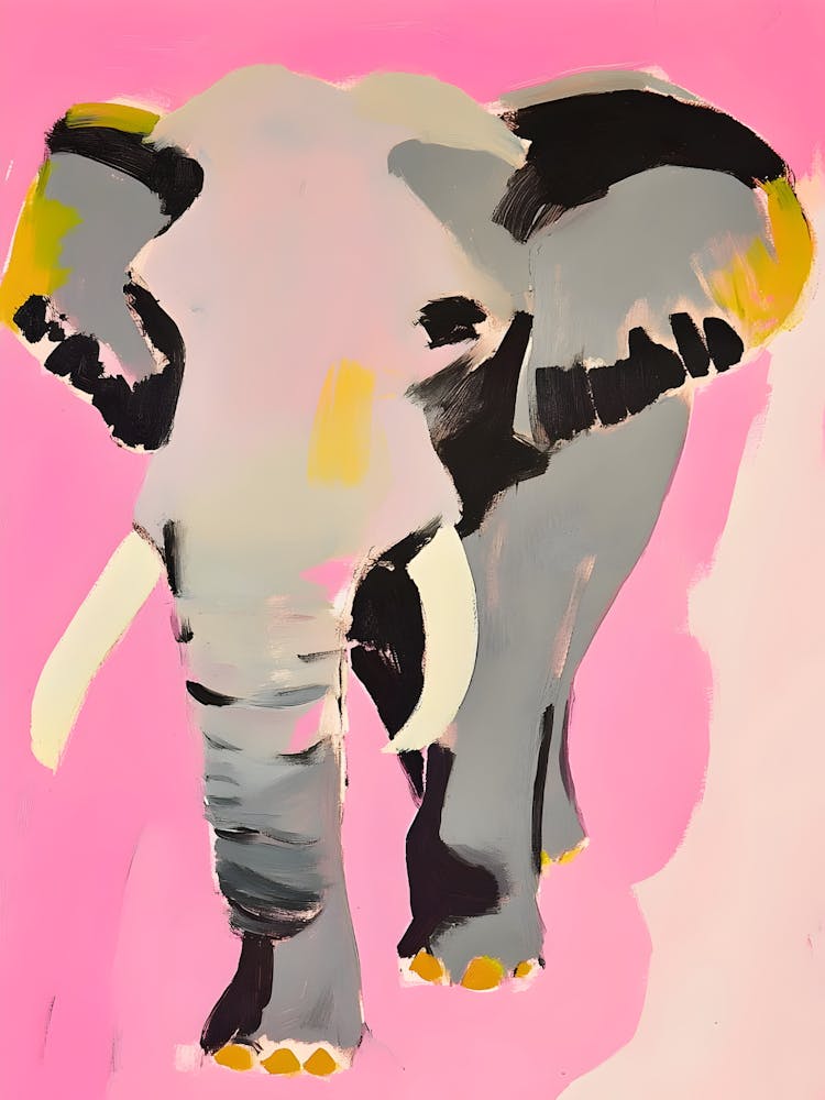 Elephant On Pink
