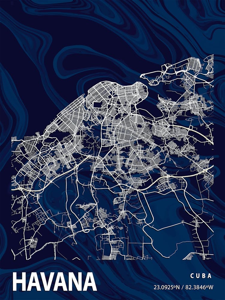 Havana Crocus Marble Map
