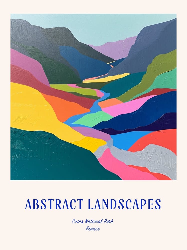 Colourful Abstract Crins National Park France 2 Poster Blue