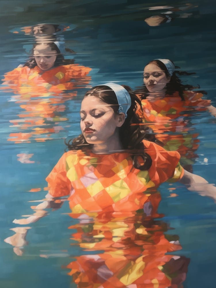 Body Positivity Oil Painting Swimming 1