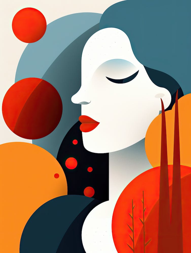 A Woman's Journey: Minimalist Abstract Elegance