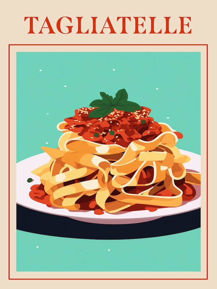 Tagliatelle Alla Bolognese Italian Pasta Poster