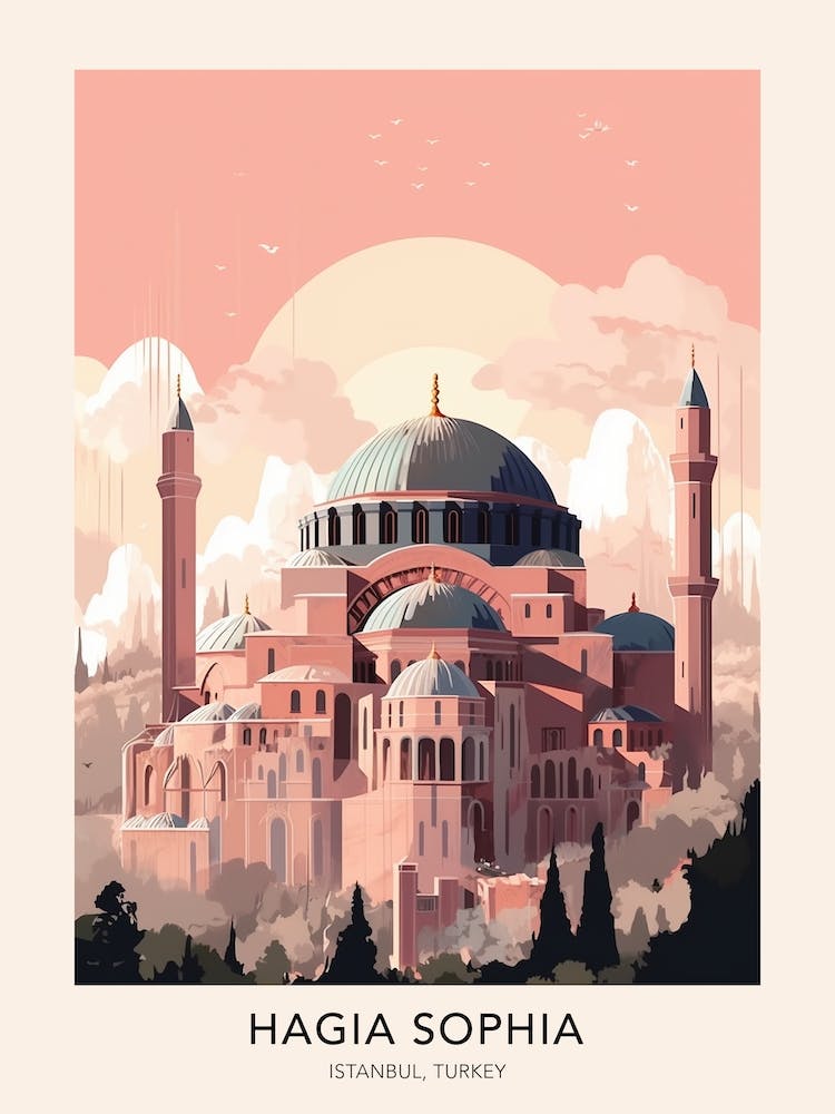 Hagia Sophia Istanbul Turkey Travel Poster