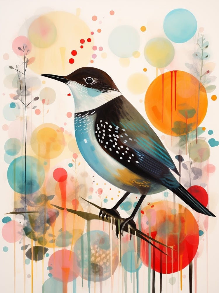 Bird Painting Collage Dipper 2