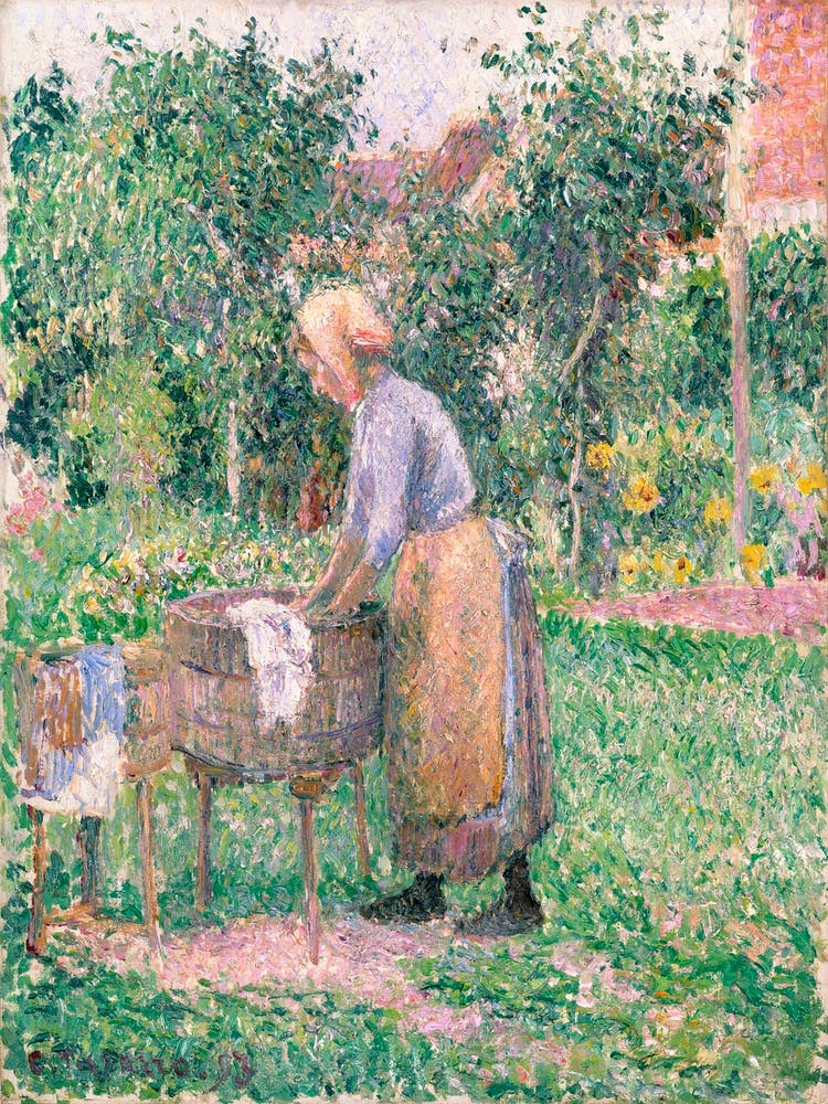 A Washerwoman At Éragny (1893), Camille Pissarro