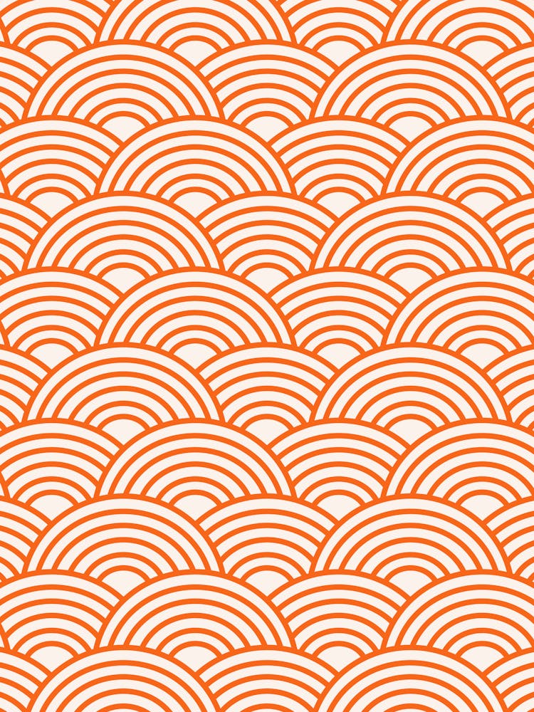 Japanese Seigaiha Wave Orange