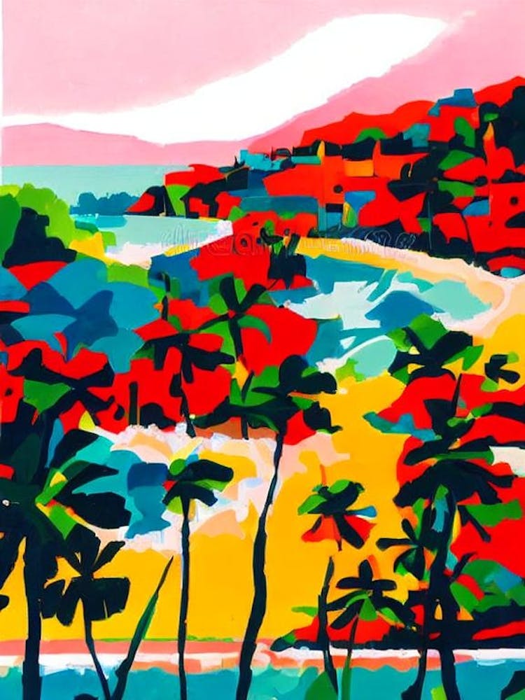 Boracay Beach, Philippines Hockney Style