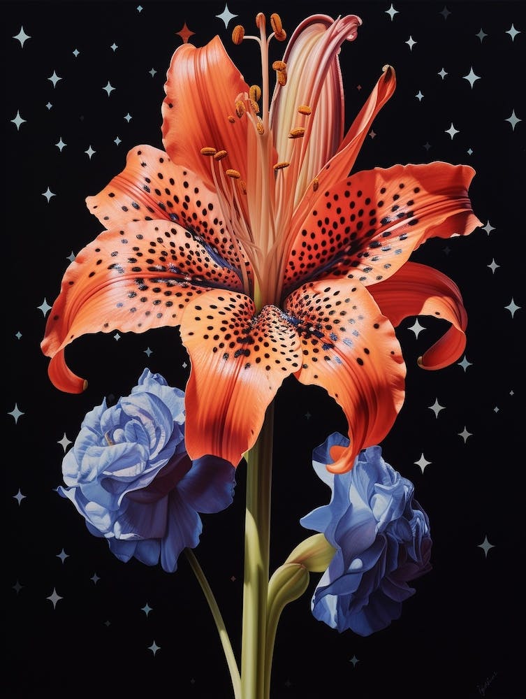 Surreal Florals Amaryllis 3 Flower Painting