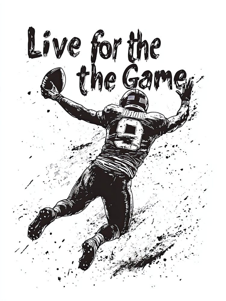 Live For The Game, Football Poster