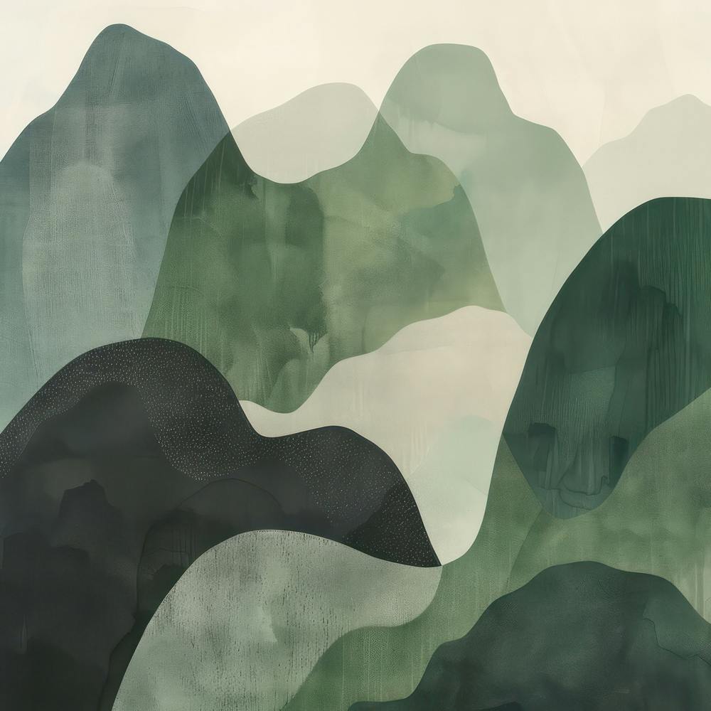Japanese Watercolour Of Mount Haguro 5