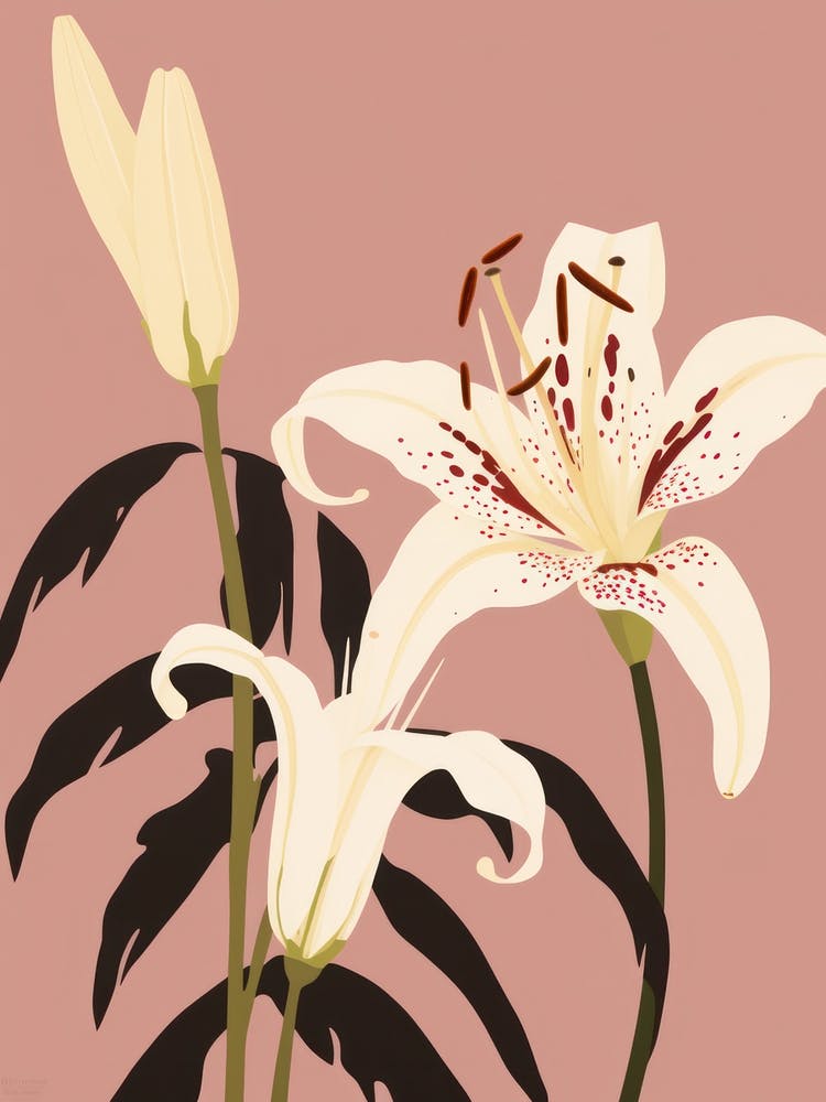 Lilies Flower Big Bold Illustration 1