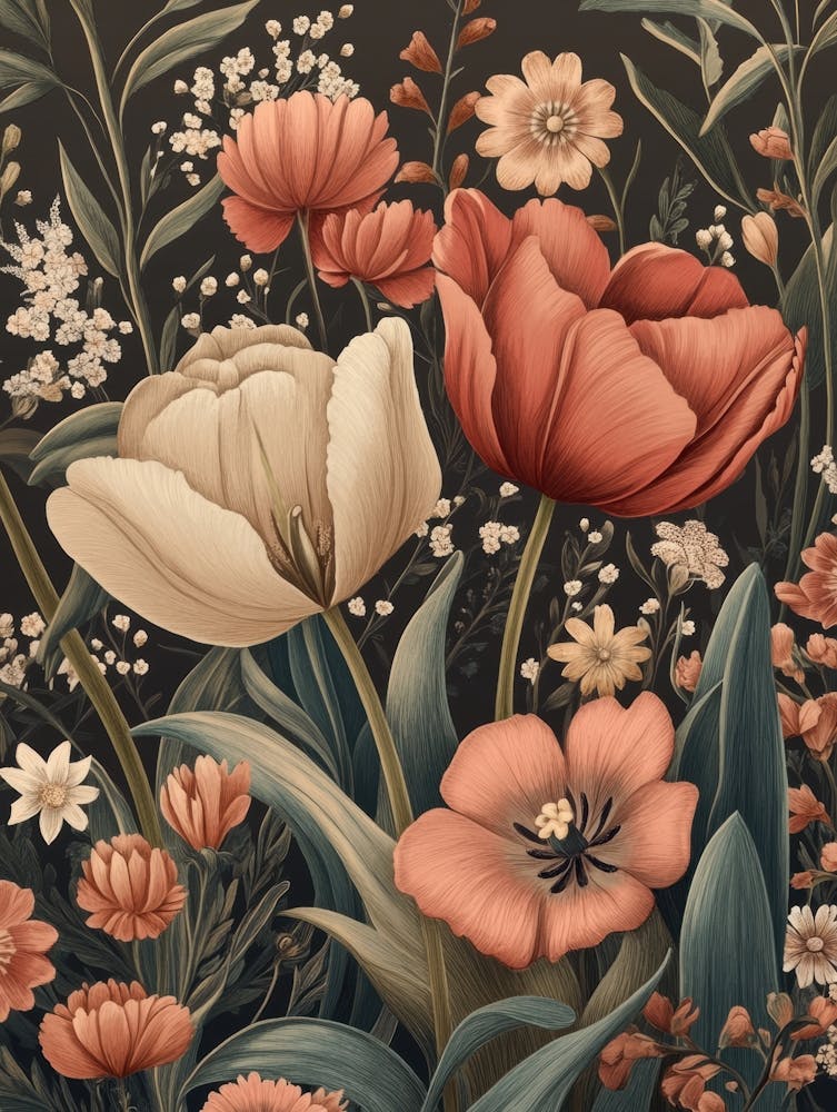 Tulpen und Blumen