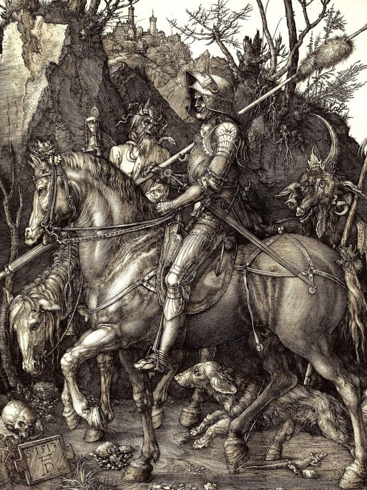 Knight, Death, and the Devil - Albrecht Dürer, 1513 in HD - Dark Gothic Ancient Art in Remastered HD